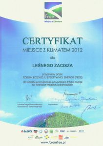 Certyfikat - Miejsce z klimatem
